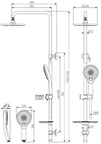 BATH DELUXE 31-120-02-02-00 - Sprchová sada MARTOFTE matná čierna