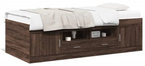 Denná posteľ so zásuvkami hnedý dub 90x190 cm kompozitné drevo 3280257