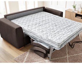 Hnedá menčestrová rozkladacia pohovka 225 cm Augustin – Bobochic Paris