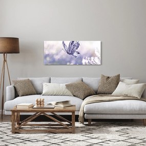 Obraz - Motýľ a levanduľa (120x50 cm)
