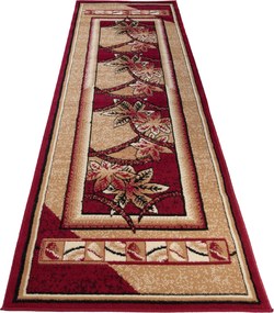 Červený obdĺžnikový koberec ATLAS PP 1912B – nízky vlas Rozmer: 100x250 cm