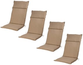 Livarno home Podložka na kreslo s vysokým operadlom Houston, béžová, 4 kusy  (800008839)