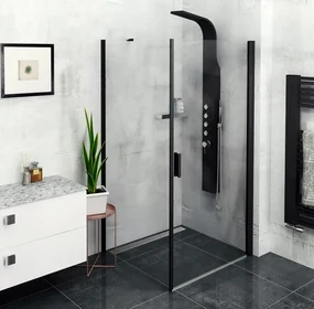 Polysan Polysan, Zoom Line Black obdĺžniková sprchová zástena 900x800mm L/P varianta, ZL1290BZL3280B