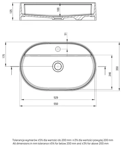 Deante Silia, granitové umývadlo na dosku 550x350x125mm, antracitová metalíza, DEA-CQS_TU6B