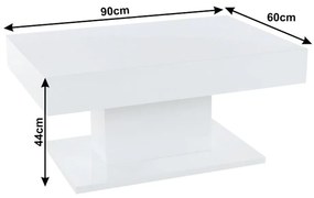 Tempo Kondela Konferenčný stôl s úložným priestorom, biela vysoký lesk, DIKARO
