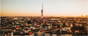 Obraz západu slnka nad Žižkovom (120x50 cm)