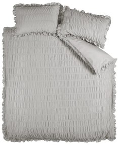 Sivé krepové obliečky na dvojlôžko/predĺžené 230x220 cm Seersucker Frill – Catherine Lansfield