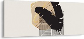 Obraz - Abstrakcia s tropickými listami N⁰4 (120x50 cm)