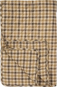 Ib Laursen Prešívaný prehoz Brown checkered pattern 130 × 180 cm