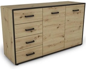 Komoda Capannoli 148 4s 2d dub artisan/čierna