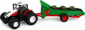 LEAN Toys Poľnohospodársky traktor s dopravníkovým pásom, diaľkovo ovládaný RC, s balíkom a svetlami, mierka 1:24
