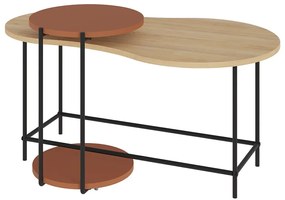 Konferenčné stolíky s doskou v dubovom dekore v tehlovo-prírodnej farbe v súprave 2 ks 65x103 cm Rosie – Marckeric