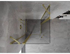Mexen, Mexen Mist Duo sklápací sprchový kút 95 x 95 cm, transparentný, brúsené zlato - 8A4-095-095-55-00