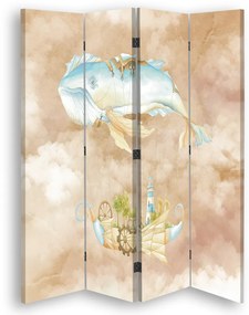 Gario Paraván Lietajúca veľryba a loď počas rána Rozmery: 145 x 170 cm, Prevedenie: Klasický paraván