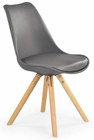 Jedálenská stolička K201 – masív / plast / ekokoža, viac farieb Sivá