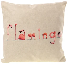Ľanová obliečka na vankúš Flamingo 40 x 40cm