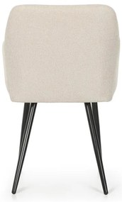 Sada dvoch jedálenských stoličiek LUXANO béžové / čierne nohy (2 ks)