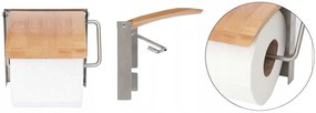 Tutumi Rea, bambusový držiak na toaletný papier 390227, hnedá-chrómová, HOM-07501