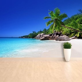 Fototapeta Vliesová Seychelská pláž 152x104 cm