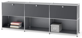 Kovový regál »CN3« s 3 premiestniteľnými priehradkami, sivý