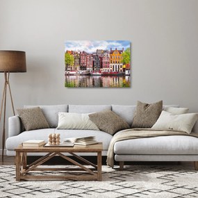 Sklenený obraz - Amsterdam, tanečné domy (70x50 cm)