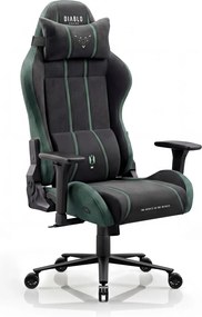 Herné kreslo z látkovým poťahom Normal Size, čierny-zelený: Diablo X-One 2.0 Forest Green