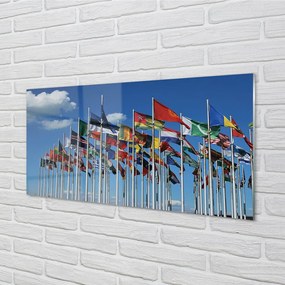 Sklenený obraz rôzne vlajky 125x50 cm
