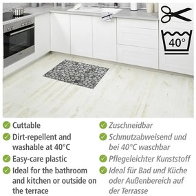 Sivá plastová kúpeľňová predložka 50x80 cm Sassi - Wenko