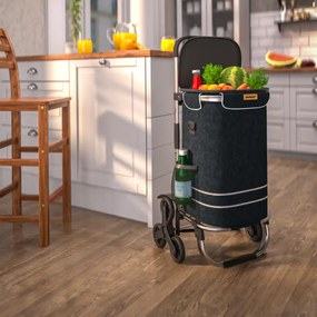 Jurhan Nákupná taška na kolieskach do schodov COMFORT, 50l,  čierna