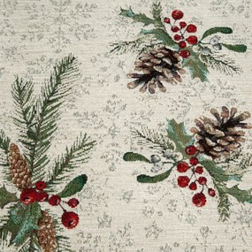 VIANOČNÝ GOBELÍNOVÝ OBRUS PINE 100X100 CM VZOROVANÁ