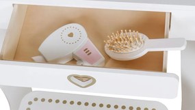 Veľký drevený detský toaletný stolík so zrkadlom