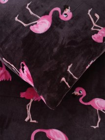 Obliečka na vankúš mikroplyš 70 × 90 cm – Flamingos