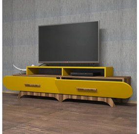 TV stolík/skrinka Florian (orech + žltá). Vlastná spoľahlivá doprava až k Vám domov. 1088859
