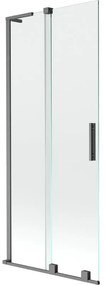 Mexen Velar L, 2-krídlová posuvná vaňová zástena 80 x 150 cm, 8mm číre sklo, brúsený grafit, 896-080-003-01-66