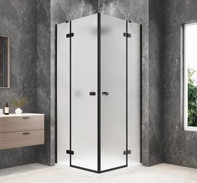 Polysan Polysan, GLOBE BLACK štvorcová sprchová zástena 800x800mm, rohový vstup, matné sklo, GB5880MB