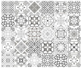 Sada 30 nástenných samolepiek Ambiance Cement Tiles Shade of Gray Bari, 10 × 10 cm