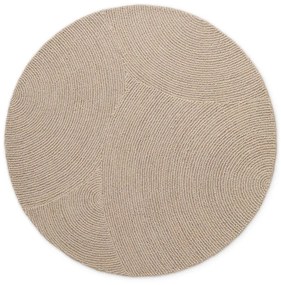 Béžový ručne tkaný vlnený okrúhly koberec ø 120 cm Eleni Light Beige – Hanse Home