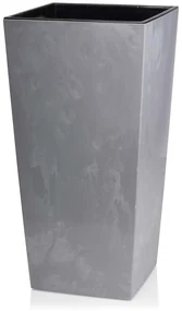 PLASTOVÝ KVETINÁČ PORTO 68X35X35 CM IMITÁCIA BETÓNU SIVÁ