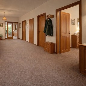 AladinWorld Expres, Metrážny koberec Bohemia terakota, na mieru, šíře 4m, oranžová, filc, kancelária