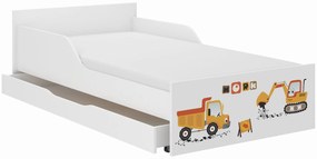 Detská posteľ FILIP - STAVEBNÉ STROJE 180x90 cm