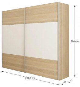 Kondela Spálňový komplet (posteľ 180x200 cm), dub sonoma/biela, GABRIELA NEW