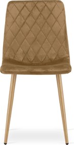 Hnedá zamatová stolička TURIN