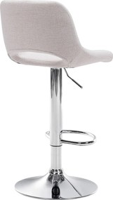 Barová stolička Camden - látka, chróm rám - Krémová