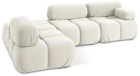 Biela zamatová modulárna rohová pohovka (ľavý roh) Lokua – Makamii