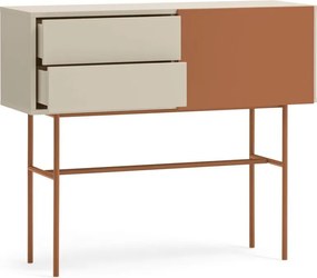 Konzolový stolík v béžovo-tehlovej farbe 35x110 cm Nube – Teulat