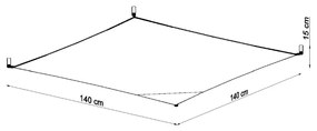 Stropné svietidlo Luna, 1x biele textilné tienidlo, (140 cm)