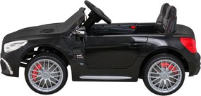 Ramiz Mercedes Benz AMG SL65 S elektrický pre deti Čierna + diaľkové ovládanie + LED Audio + Eco koža + EVA + pomalý štart