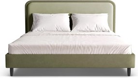 Zelená čalúnená dvojlôžková posteľ s roštom 140x200 cm Aveline – Micadoni