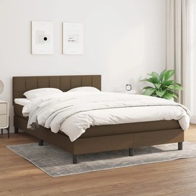 Boxspring posteľ s matracom tmavohnedá 140x190 cm látka 3140052