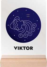 ČistéDrevo Vaše znamenie s menom na akrylovom skle - svetlý stojan Zvolte znamení zvěrokruhu: Rak